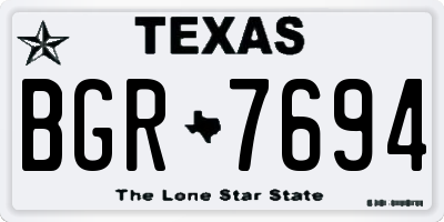 TX license plate BGR7694