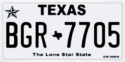 TX license plate BGR7705