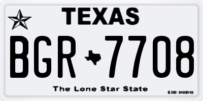 TX license plate BGR7708