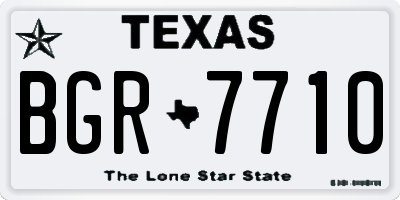 TX license plate BGR7710