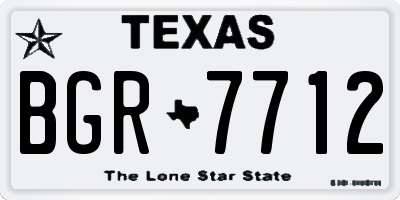 TX license plate BGR7712