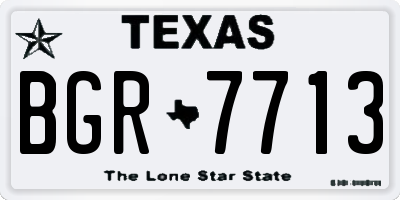 TX license plate BGR7713