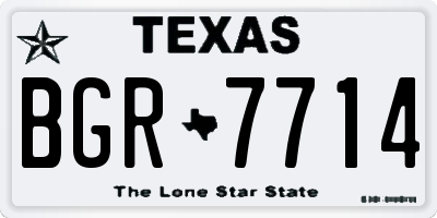 TX license plate BGR7714