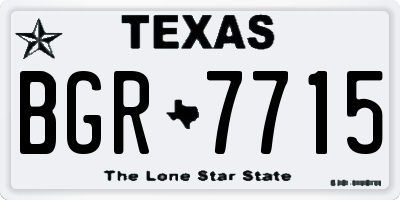 TX license plate BGR7715