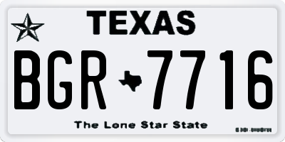 TX license plate BGR7716