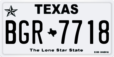 TX license plate BGR7718