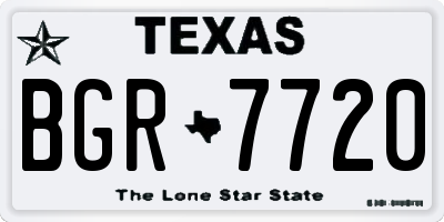 TX license plate BGR7720