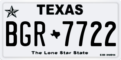 TX license plate BGR7722