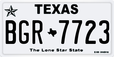 TX license plate BGR7723