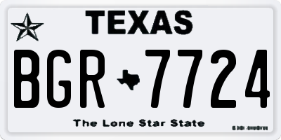 TX license plate BGR7724