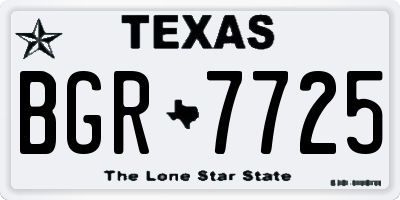 TX license plate BGR7725