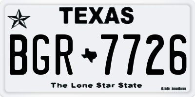 TX license plate BGR7726