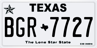 TX license plate BGR7727