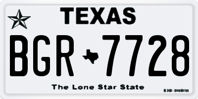 TX license plate BGR7728