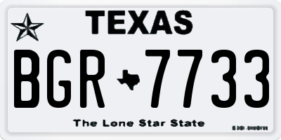 TX license plate BGR7733