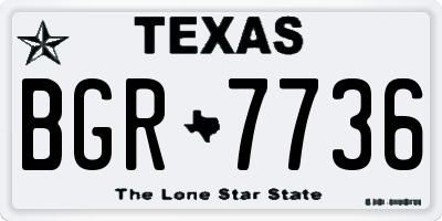 TX license plate BGR7736