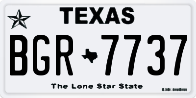 TX license plate BGR7737