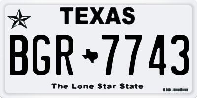TX license plate BGR7743