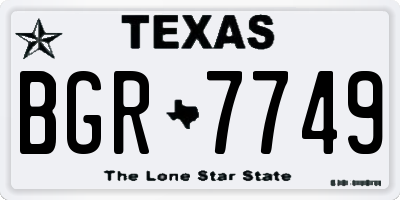 TX license plate BGR7749