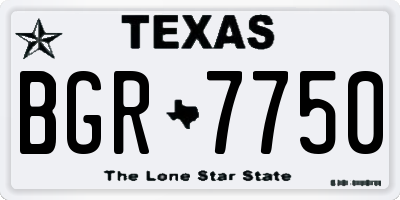 TX license plate BGR7750