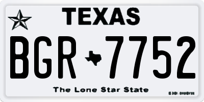 TX license plate BGR7752