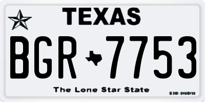 TX license plate BGR7753