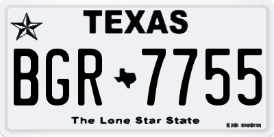 TX license plate BGR7755
