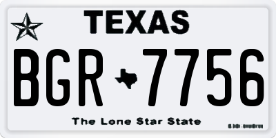 TX license plate BGR7756