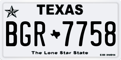 TX license plate BGR7758