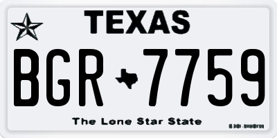 TX license plate BGR7759
