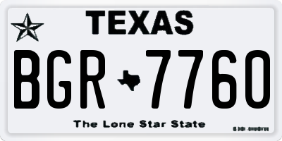 TX license plate BGR7760