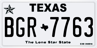 TX license plate BGR7763