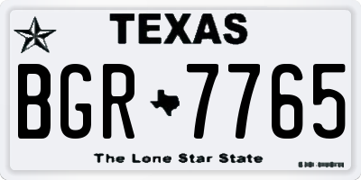 TX license plate BGR7765