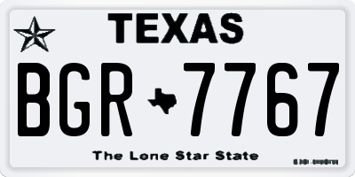 TX license plate BGR7767