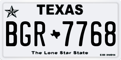 TX license plate BGR7768
