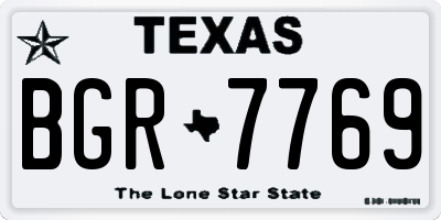 TX license plate BGR7769