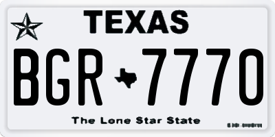 TX license plate BGR7770