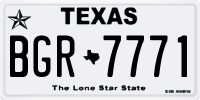 TX license plate BGR7771