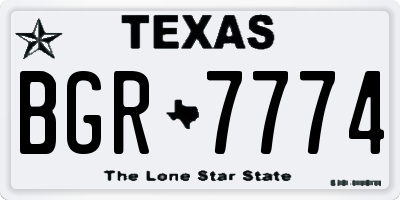 TX license plate BGR7774