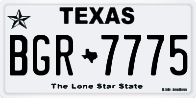 TX license plate BGR7775