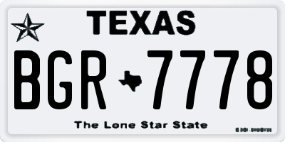 TX license plate BGR7778