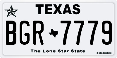 TX license plate BGR7779
