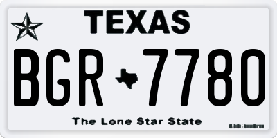 TX license plate BGR7780