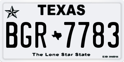 TX license plate BGR7783