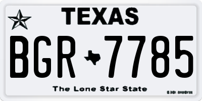 TX license plate BGR7785