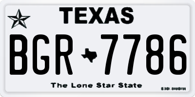 TX license plate BGR7786