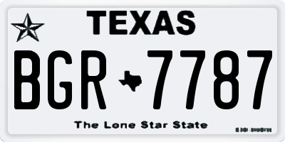 TX license plate BGR7787