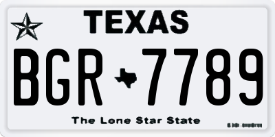 TX license plate BGR7789