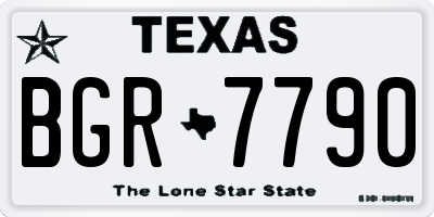TX license plate BGR7790