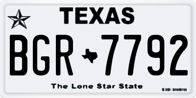 TX license plate BGR7792